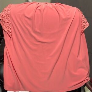 Women's Coral Lace Sleeve Top